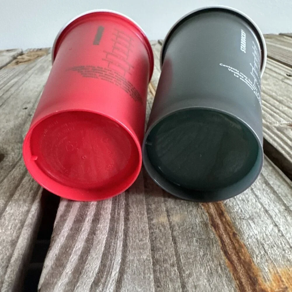 Lot of 2 Starbucks 16 ounce Reusable Coffee‎ Cups Solid Colors